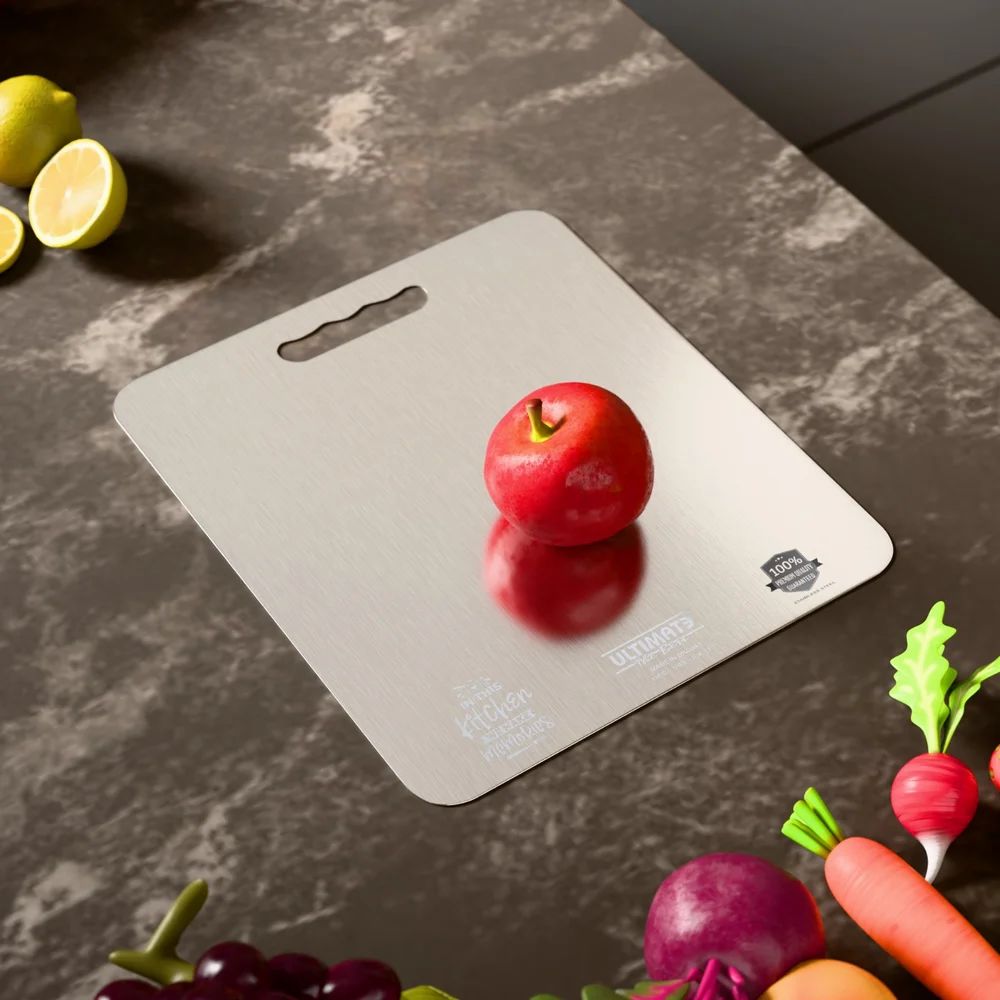 Plastic Stainless Steel Chopping Board , 24 x 34 cm