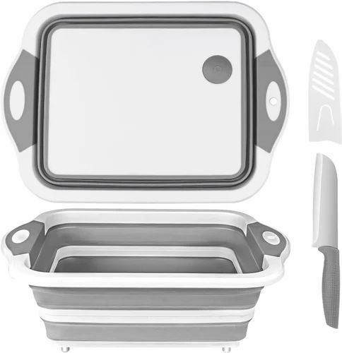 Material: Plastic Collapsible Cutting Board with Dish Tub Basket